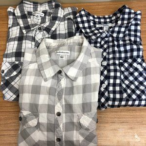 3 lot CROFT & BARROW work flannel button up shirts